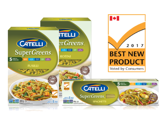 CATELLI SUPERGREENS WAS VOTED THE BEST NEW PASTA in 2017