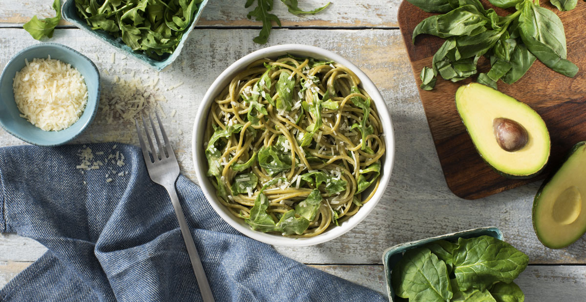 Pâtes crémeuses aux légumes verts