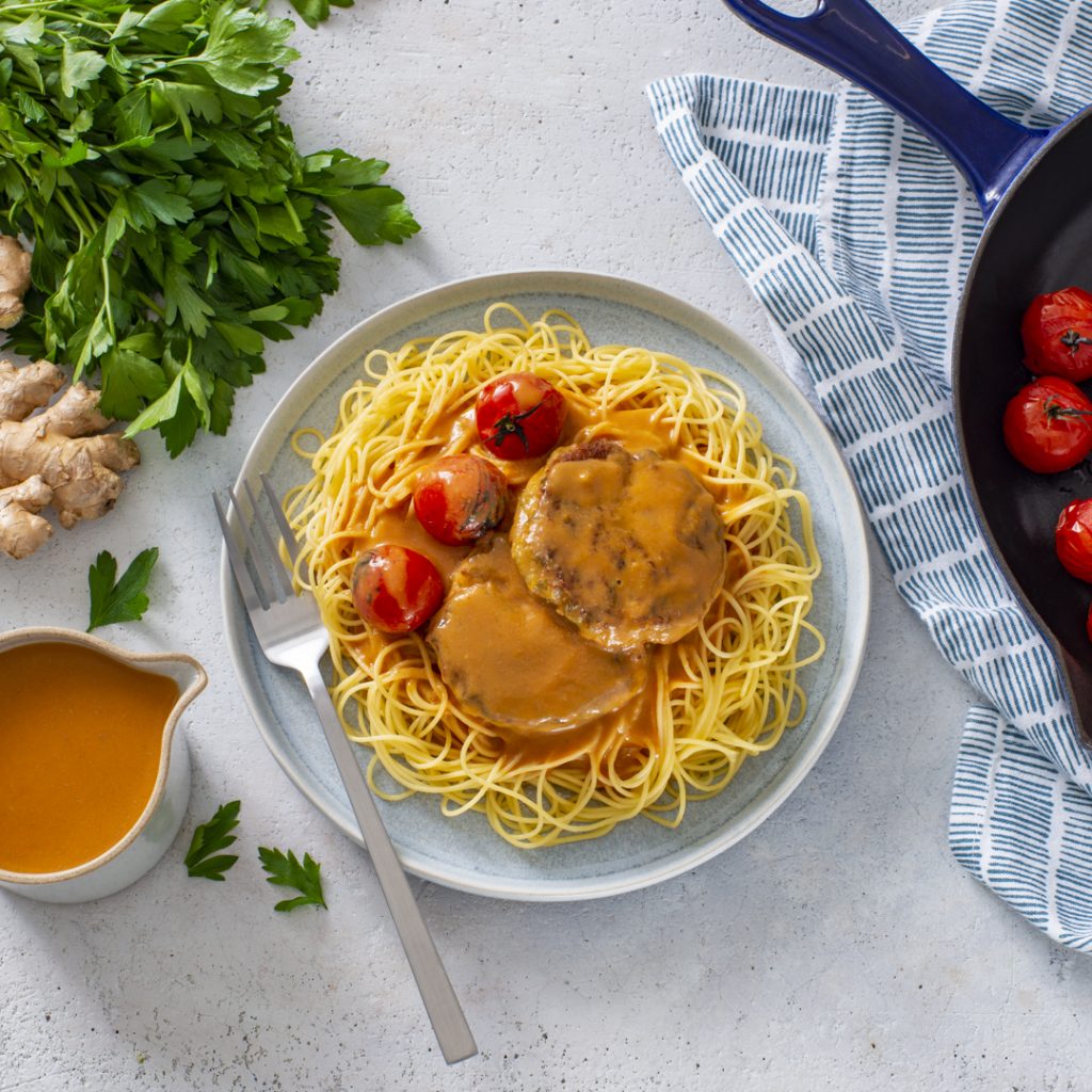 Vermicelli with Green Lentil Patties and Curry Sauce CATELLI®