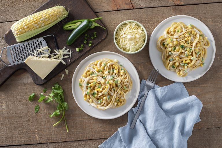 Creamy Spaghetti with Corn & Jalapeno